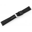 Pacific W48 leather watch strap - PREMIUM - black/black - 20mm