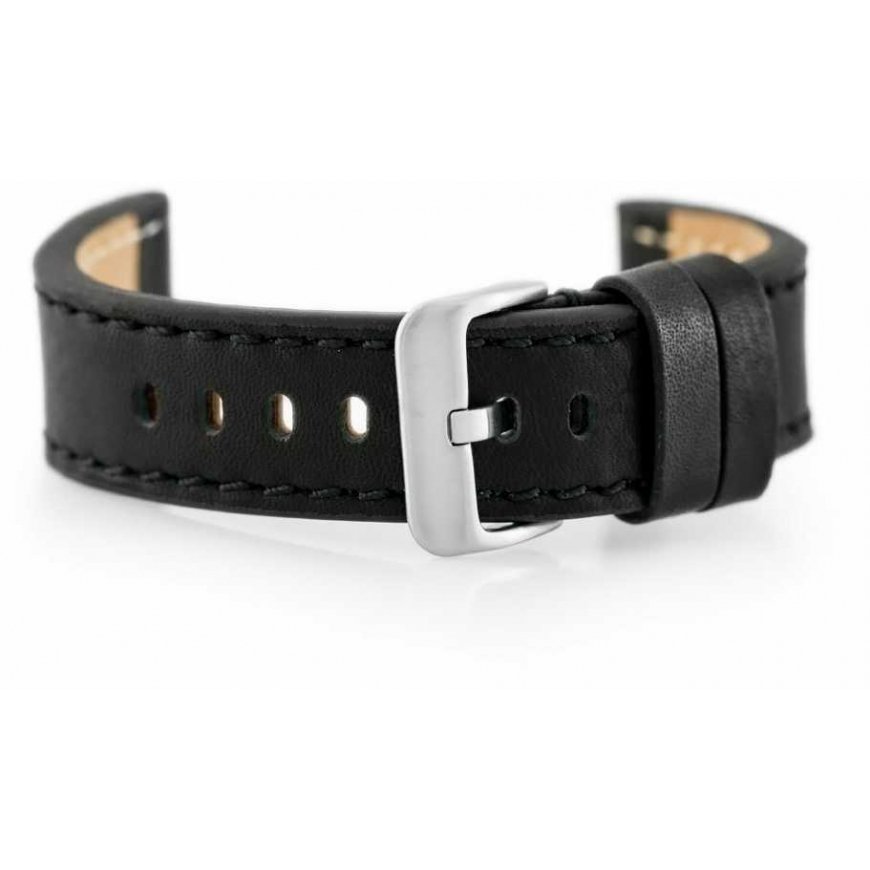 Pacific W48 leather watch strap - PREMIUM - black/black - 20mm – 5