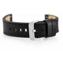 Pacific W48 leather watch strap - PREMIUM - black/black - 20mm