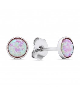 Brilio Silver Brilio Silver Silver stud earrings with pink synthetic opals EA579WP