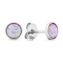 Brilio Silver Brilio Silver Silver stud earrings with pink synthetic opals EA579WP Brilio Silver Brilio Silver Silver stud earrings with pink synthetic opals EA579WP