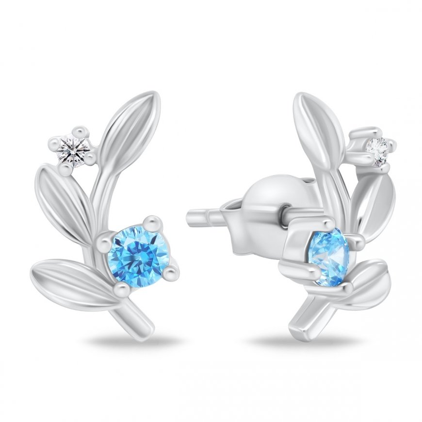 Brilio Silver Brilio Silver Silver stud earrings with pink synthetic opals EA579WP – 2