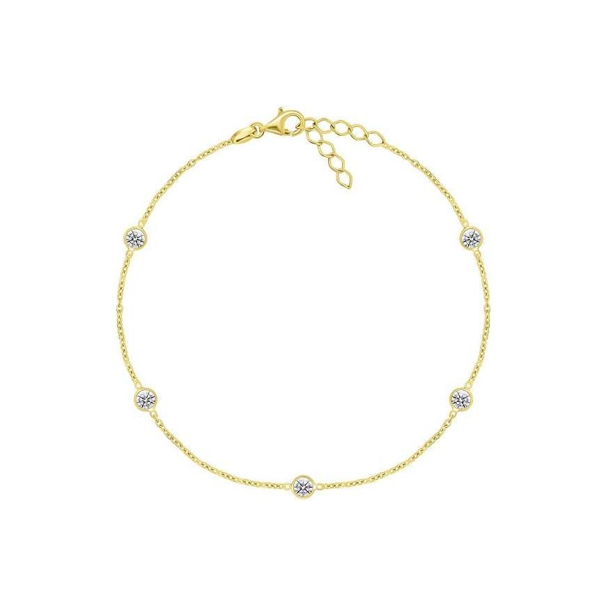 Brilio Silver Brilio Silver Delicate gold plated anklet with zircons ANK106Y