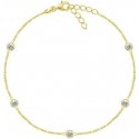 Brilio Silver Brilio Silver Delicate gold plated anklet with zircons ANK106Y Brilio Silver Brilio Silver Delicate gold plated anklet with zircons ANK106Y