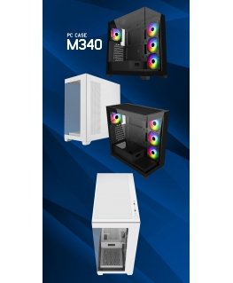 Fortron FSP Geh Midi M340 BA ATX/M-ATX/M-ITX/ARGB oN musta vähittäismyyntihinta