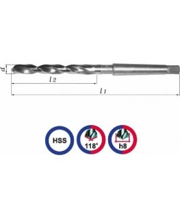 Hikoki Baildon DIN 345 RN NWKc 23 mm metalliporanterä, HSS (S), 253-155 mm (MK2-varsi)