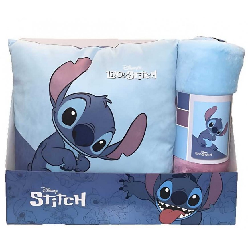 Disney Stitch polar blanket + cushion set