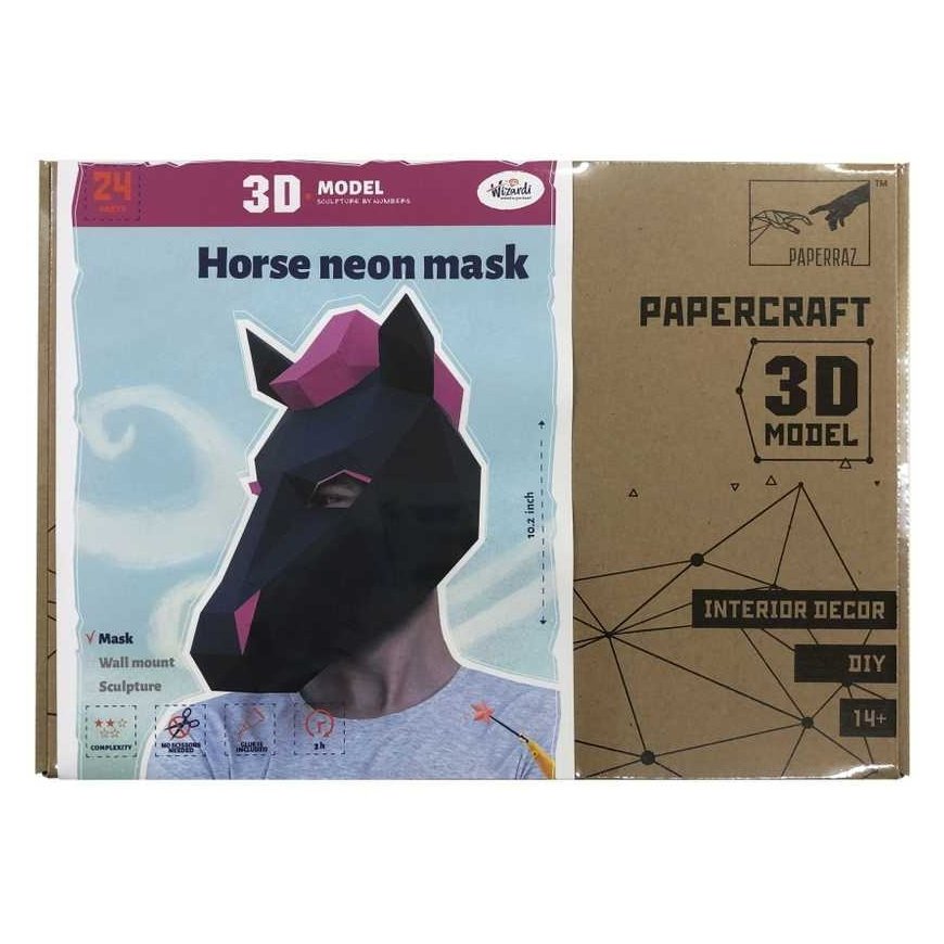 Beldizart ALE Wizardi 3D Papercraft Kit Horse Neon Mask PP-3KON-2BM – 4