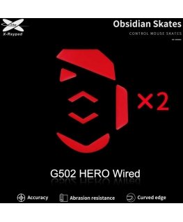 X-Raypad Obsidian Skates Logitech G502 Hero Red 2 kpl. (Punainen) Vaihtohiiren jalat