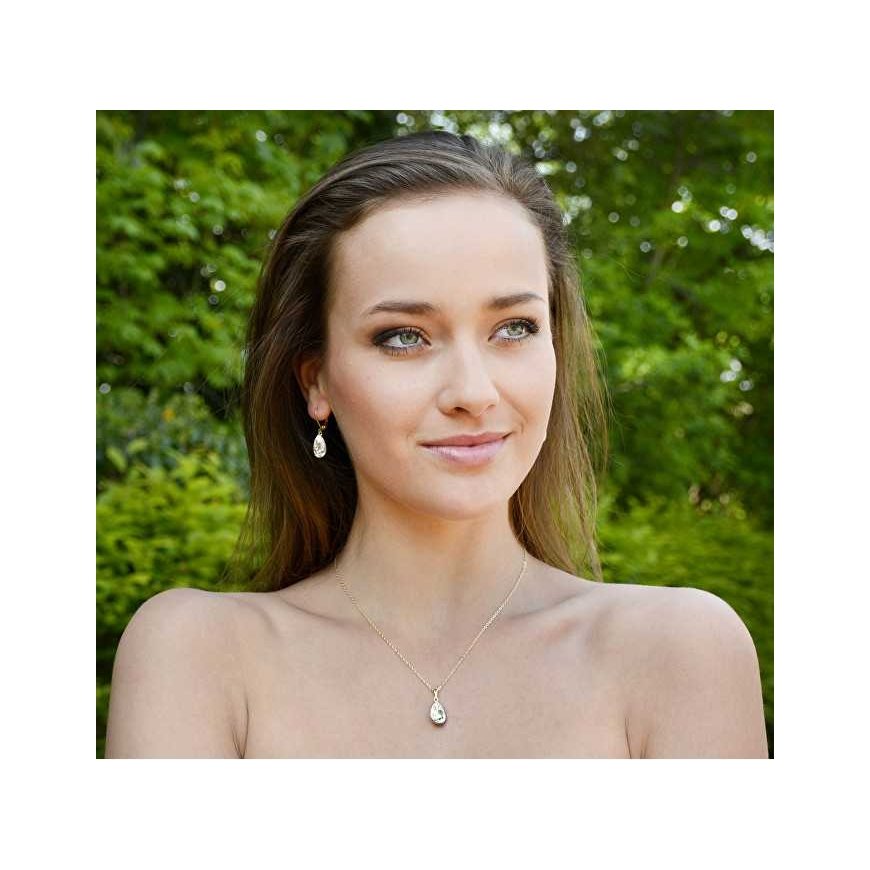 Levien Elegant Gold Plated Earrings with Pear Crystals – 2