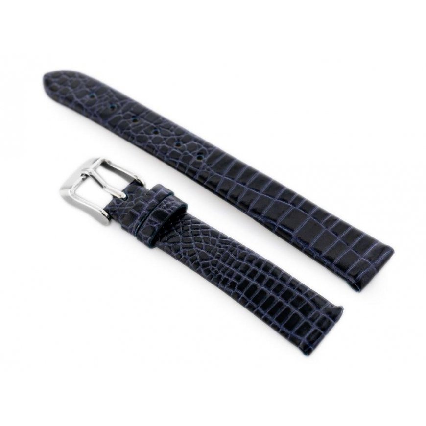 Pacific Mėlynas W57 odinis laikrodžio dirželis - navy mėlynas - 12mm – 2