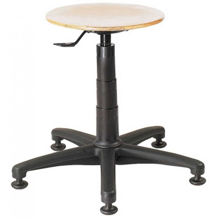 MEVA Swivel workshop stool on a stable base without wheels