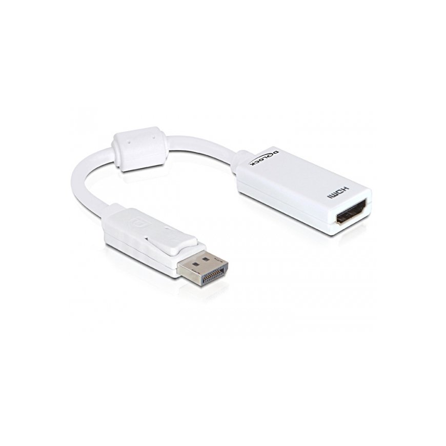 DeLOCK 61767 vaizdo kabelio adapteris 0,125 m DisplayPort HDMI A tipo (standartinis) Balta