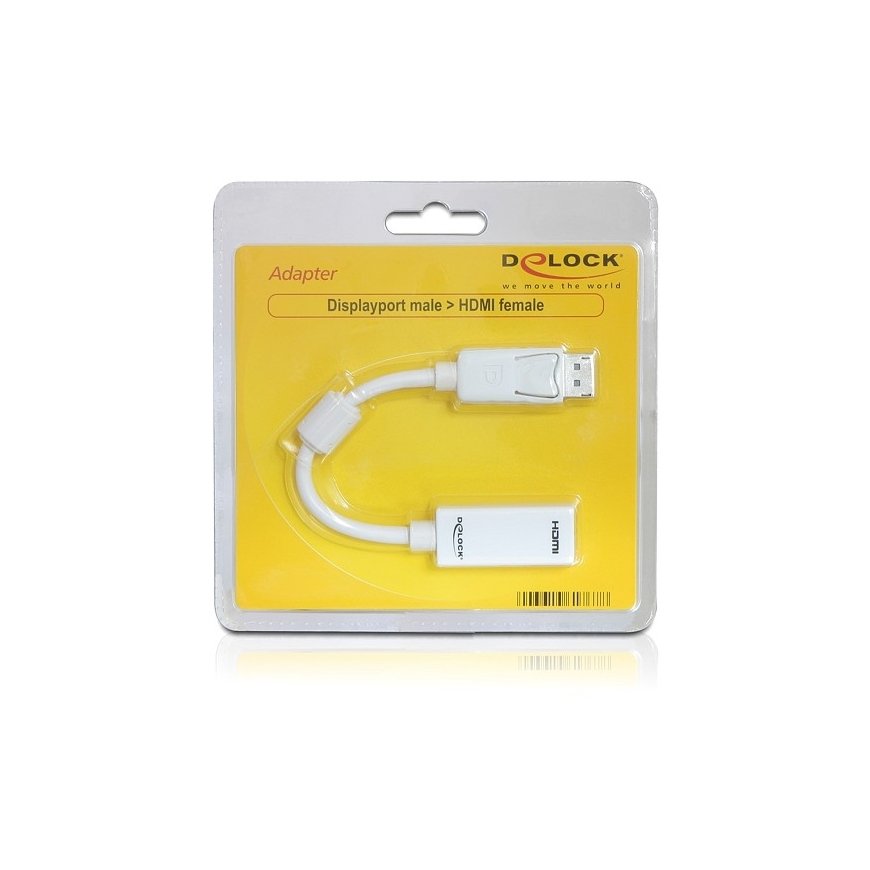 DeLOCK 61767 videokaabliadapter 0,125 m DisplayPort HDMI tüüp A (Standard) Valge – 2