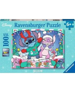 Ravensburger Disney Stitch Christmas Puzle 100 pcs Komiksi