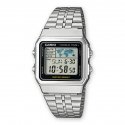 Casio A500WEA-1EF rannekello Unisex Elektroninen musta, Hopea