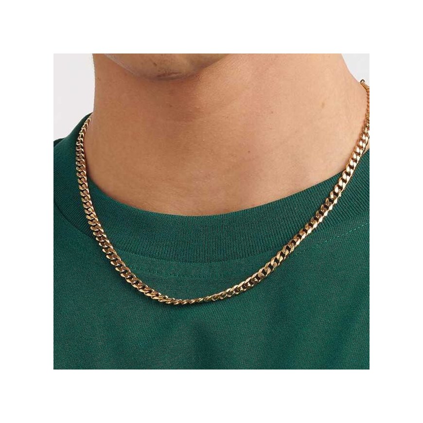 Sagapo Men's Pancer Ripple SRP54 gold-plated steel chain – 3