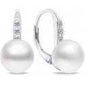 Brilio Silver Charming silver earrings with pearl and zircons EA723W Brilio Silver Charming silver earrings with pearl and zircons EA723W