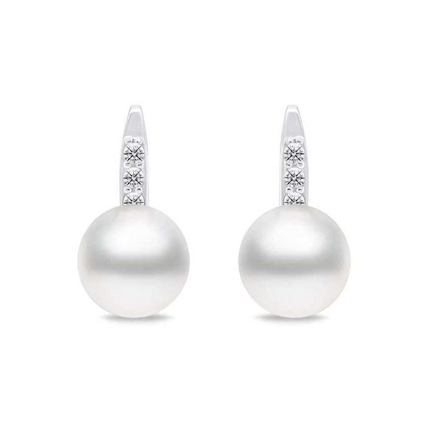 Brilio Silver Charming silver earrings with pearl and zircons EA723W – 2
