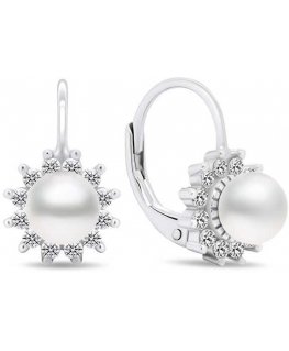 Brilio Silver Brilio Silver Silver earrings with pearls and zircons EA426W
