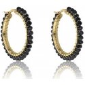 Marc Malone Stylish gold-plated circles Elena Black Earrings MCE23028G