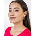 Marc Malone Stylish gold-plated circles Elena Black Earrings MCE23028G