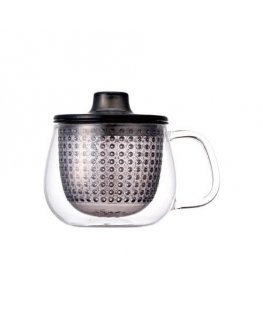 Secret De Gourmet Cup with strainer and lid Kinto UNITEA Grey,