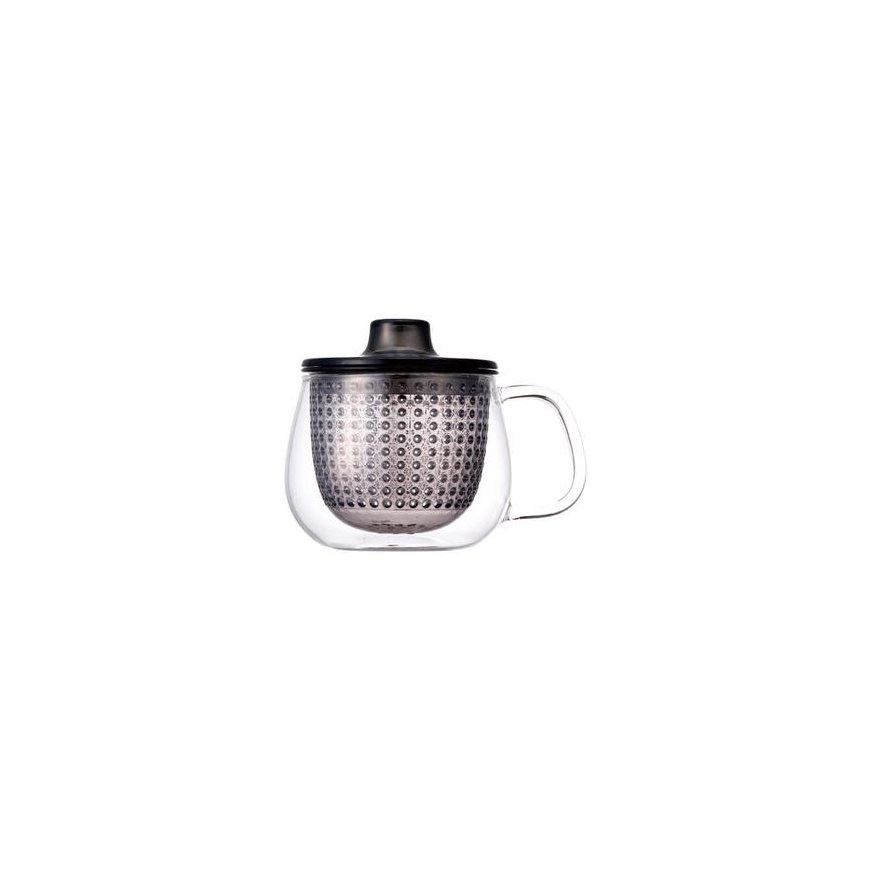 Secret De Gourmet Cup with strainer and lid Kinto UNITEA Grey,