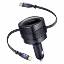"Baseus PD" automobilinis įkroviklis 2x USB-C prievadas 60W, juodas "Baseus PD" automobilinis įkroviklis 2x USB-C prievadas 60W, juodas
