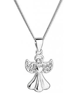 Evolution Group Silver angel necklace with Swarovski crystal 32077.1