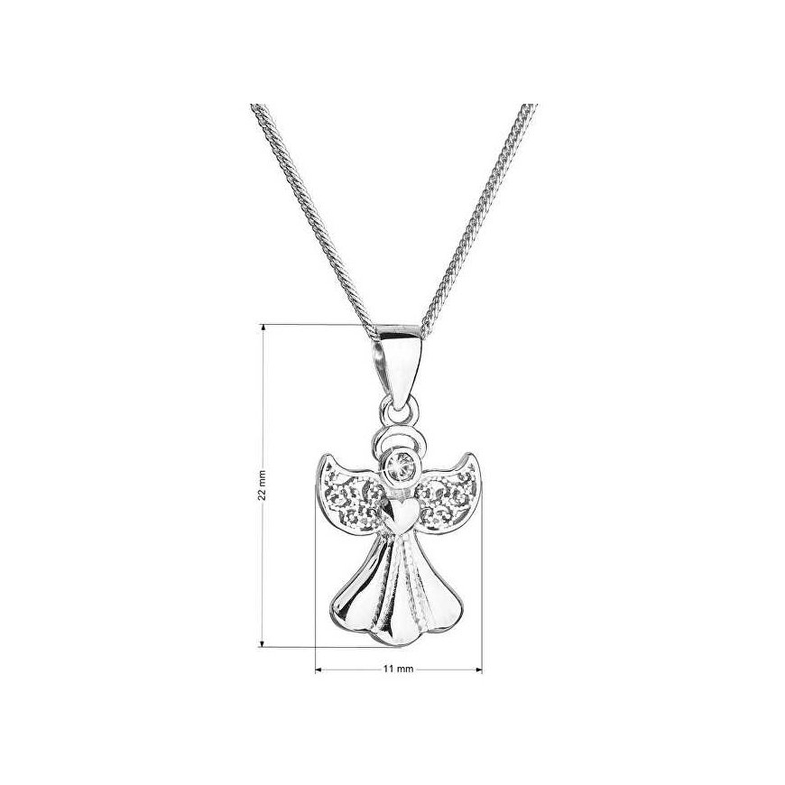 Evolution Group Sidabrinis angelo karoliai su Swarovski kristalu 32077.1 – 2