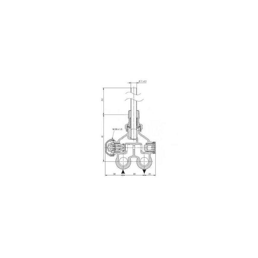 Towel dryer connection unit HERZ VUA-40, Bottom corner connection, without rim – 2