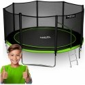12 ft / 374 cm garden trampoline with external net and Neo-Sport ladder