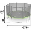 12 ft / 374 cm garden trampoline with external net and Neo-Sport ladder