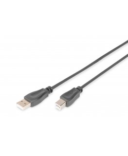 Digitus AK-300105-005-S USB kabelis USB 2.0 0,5 m USB A USB B Melns