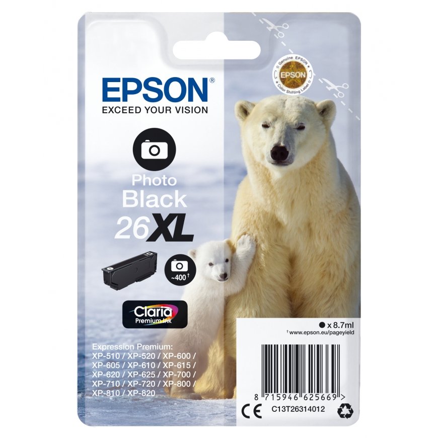 Epson Polar bear C13T26314012 tindikassett 1 tk Originaal High (XL) Yield Fotomust
