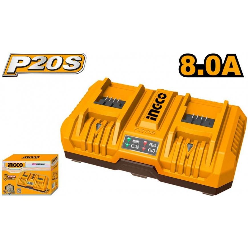 Ingco FCLI2082 8.0A charger for 20V Li-ion batteries – 2