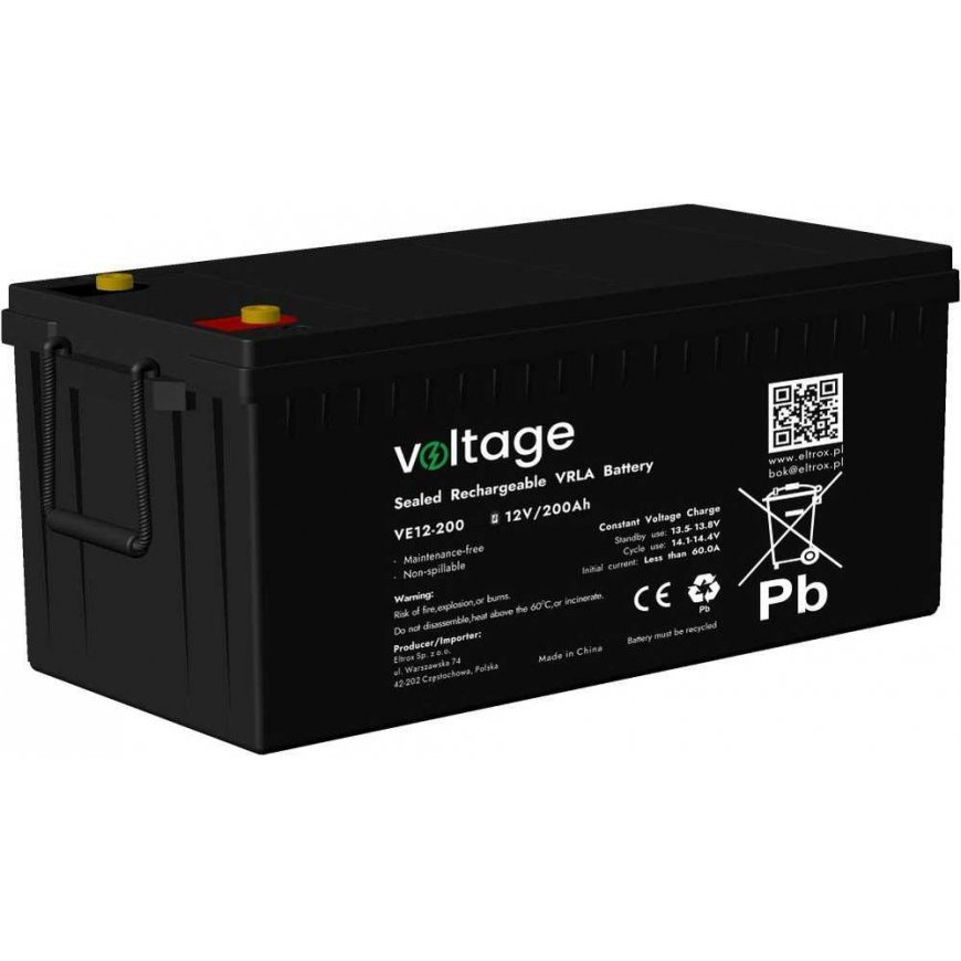 Voltage AGM voltage 12V 200Ah VE12-200 battery (lifespan 6-9 years)