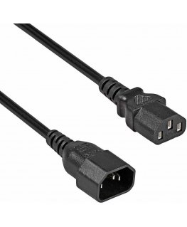 Fuj:tech C14 - C13 -laite- ja jatkokaapeli, musta, 5 m