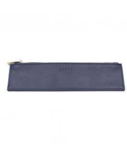 Leather pen case "Taccia KAZA-E Stationery", blue TKE-PC-NV