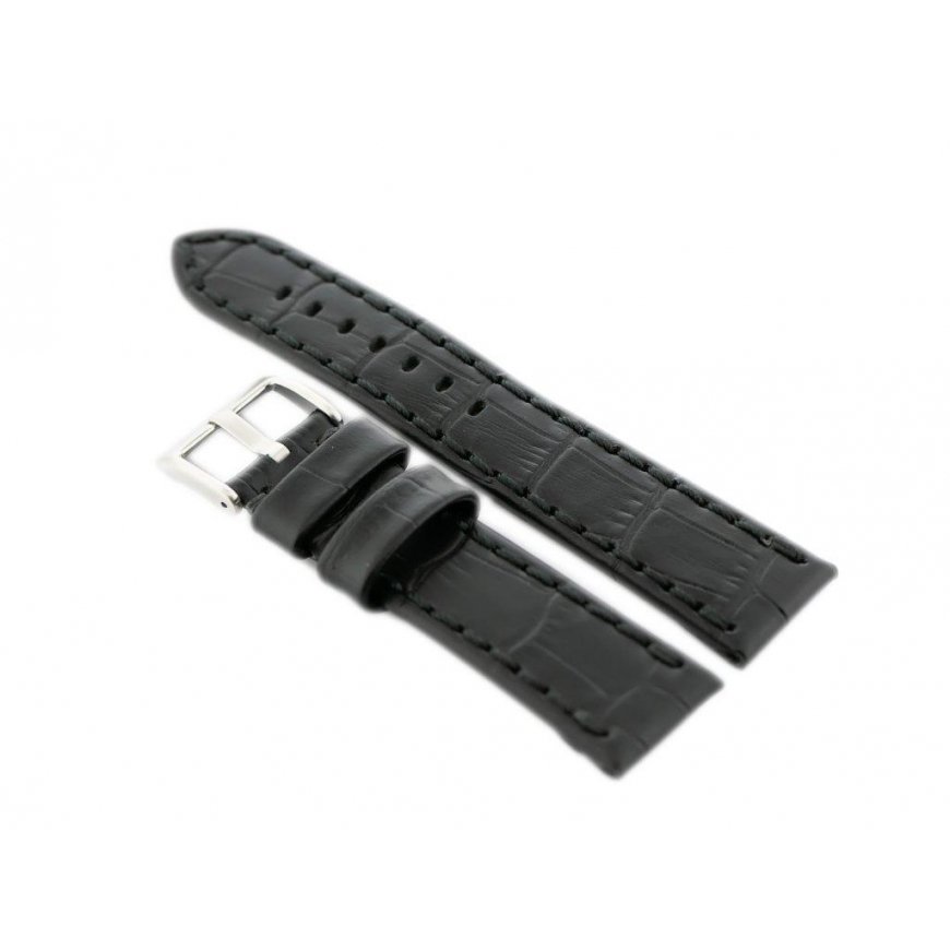 Pacific W49 nahkaranneke kellolle - musta - 20 mm – 2