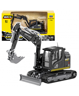 Metal crawler excavator with bulldozer Huina 1:50