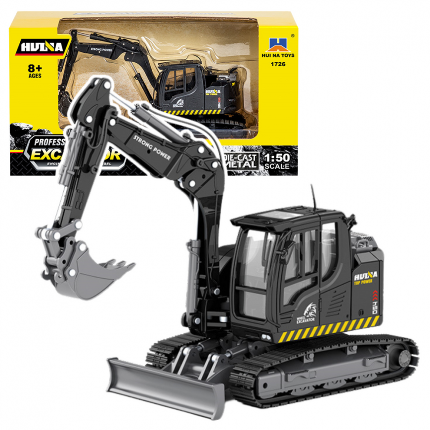 Metal crawler excavator with bulldozer Huina 1:50