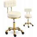 Physa Cosmetic chair with backrest on casters up to 150 kg GELA beige gold color Physa Cosmetic chair with backrest on casters up to 150 kg GELA beige gold color