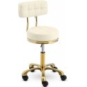 Physa Cosmetic chair with backrest on casters up to 150 kg GELA beige gold color Physa Cosmetic chair with backrest on casters up to 150 kg GELA beige gold color