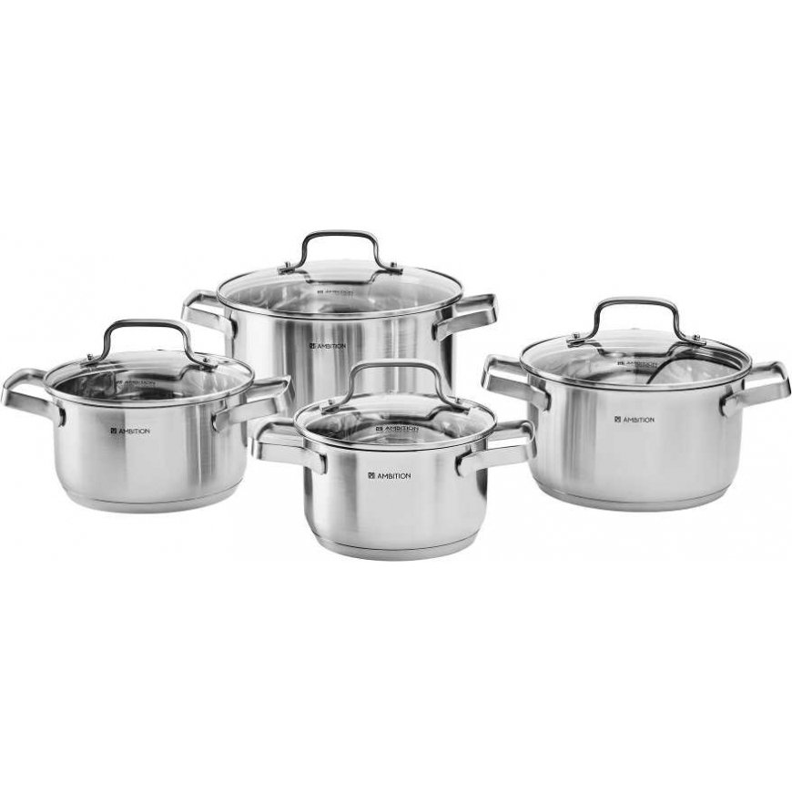 Zen stainless steel cookware set 8 pieces AMBITION