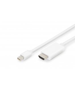 Digitus AK-340304-020-W vaizdo kabelio adapteris 2 m Mini DisplayPort HDMI A tipo (standartinis) Balta