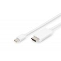 Digitus AK-340304-020-W vaizdo kabelio adapteris 2 m Mini DisplayPort HDMI A tipo (standartinis) Bal Digitus AK-340304-020-W vaizdo kabelio adapteris 2 m Mini DisplayPort HDMI A tipo (standartinis) Bal