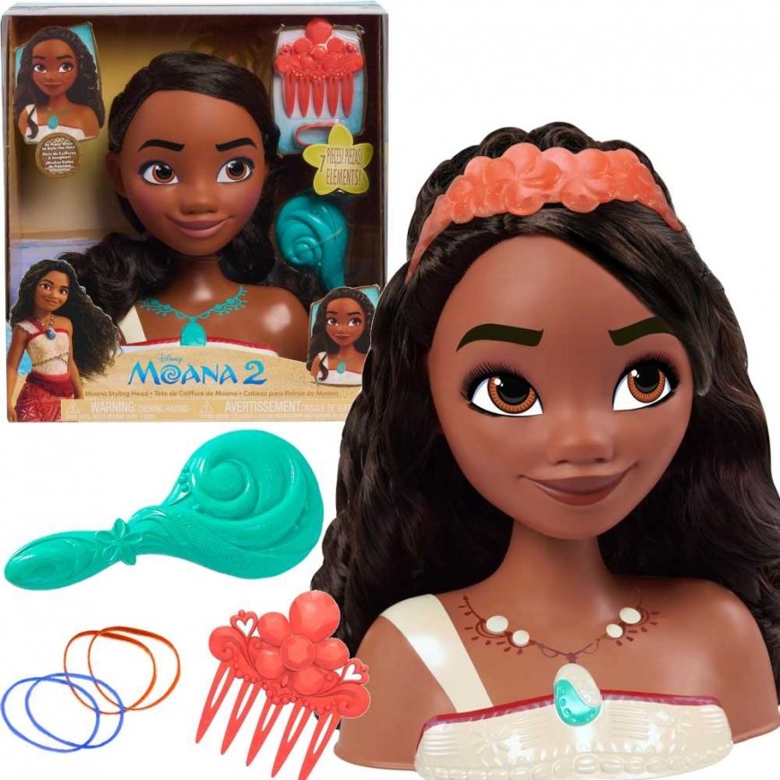 justplay Lėlė plaukų šukavimo ir formavimo galvutė Disney Princess Moana 2 Moana +priedai – 2
