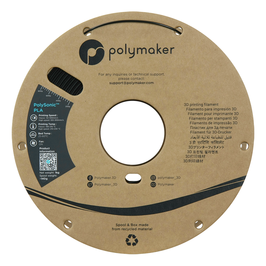 Polymaker PolySonic High Speed PLA 1.75 mm 1kg - white – 2